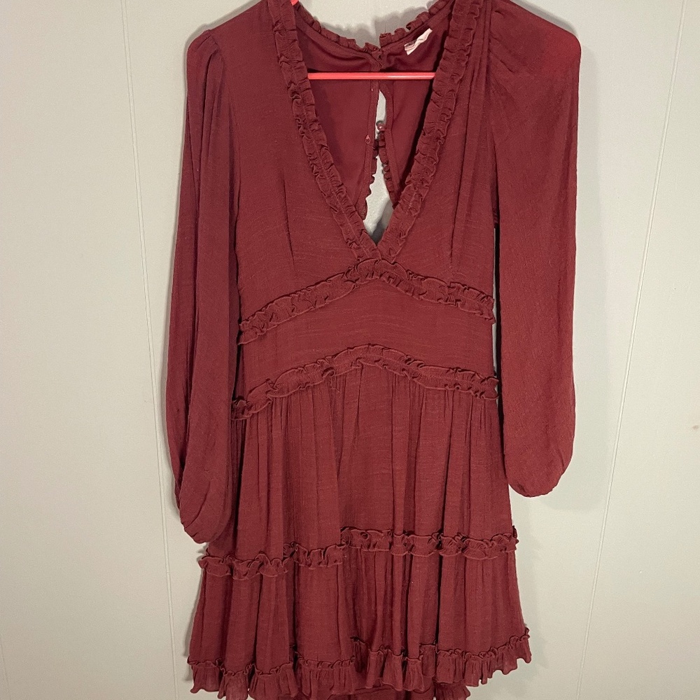 Free People Open Long Sleeve Back Mini dress Size M